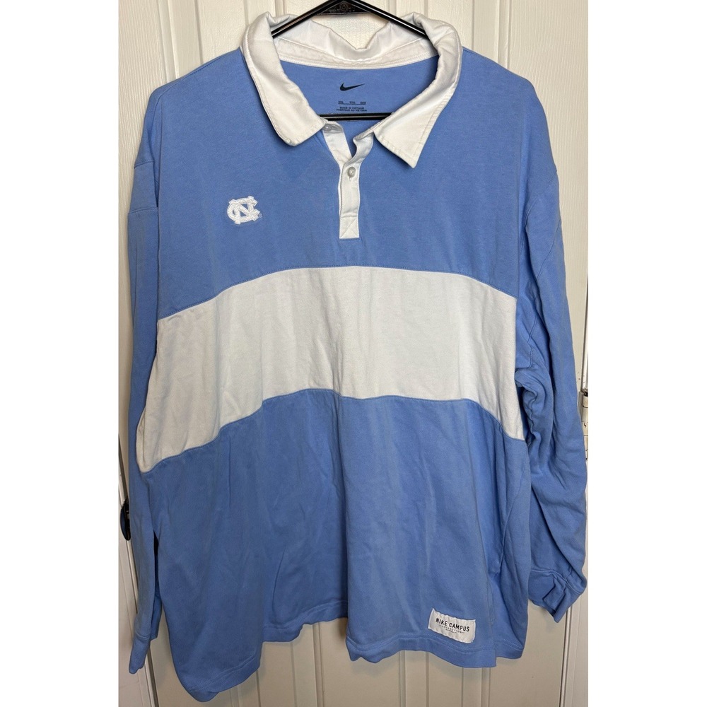 Nike Campus Collection North Carolina Tar Heels UNC Long Sleeve Rugby Polo XXL